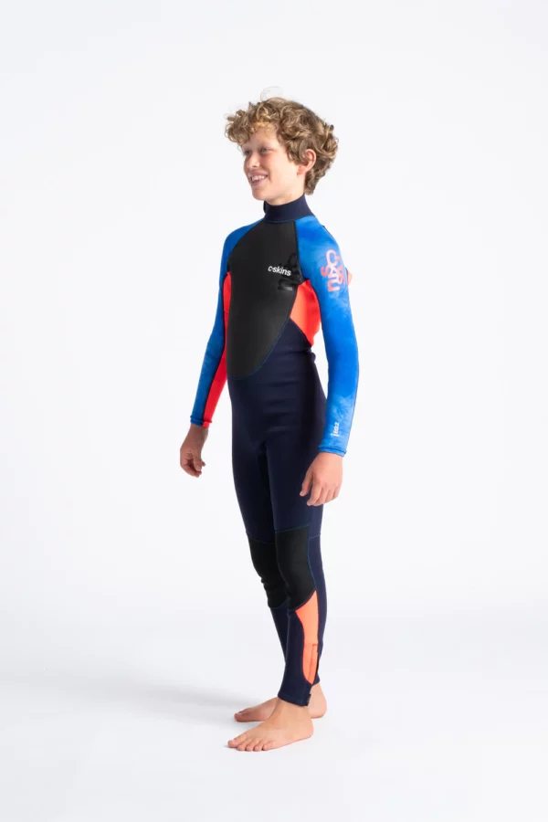 CSKINS ELEMENT 3:2 JUNIOR UNISEX STEAMER BLUE TIE DYE/ FLO RED