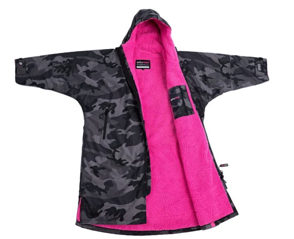 dryrobe Advance Long Sleeve Black Camo Pink