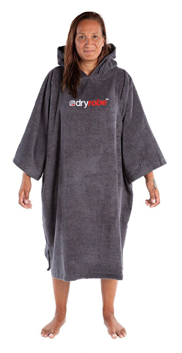 Organic Towel dryrobe Adult Slate Grey