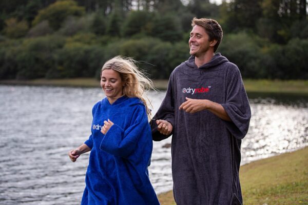 Organic Towel dryrobe Adult Slate Grey