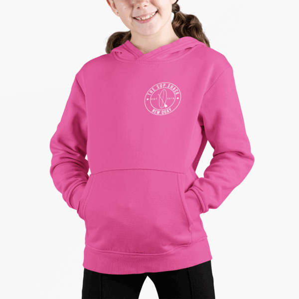 Kids Shar Bite Unisex Hoodie in Candy Pink