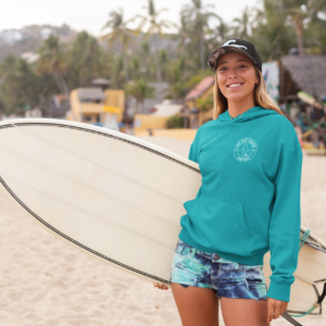 Adults Unisex Hoodie in Lagoon Blue