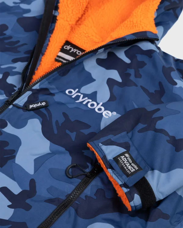 dryrobe Advance Adult Long Sleeve Blue Camo/Orange